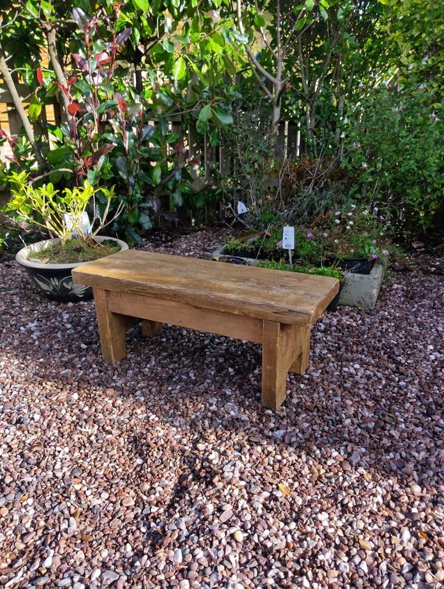 Small Rustic handmade stripped pine bench