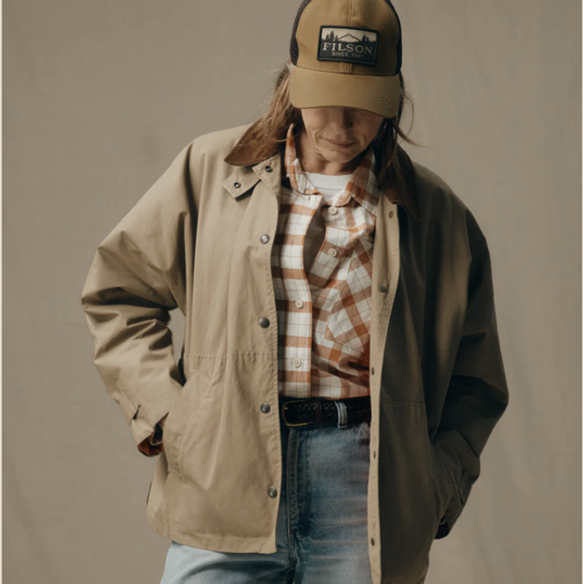 Filson Women’s Harbor Front Waxed Jacket Marsh Tan