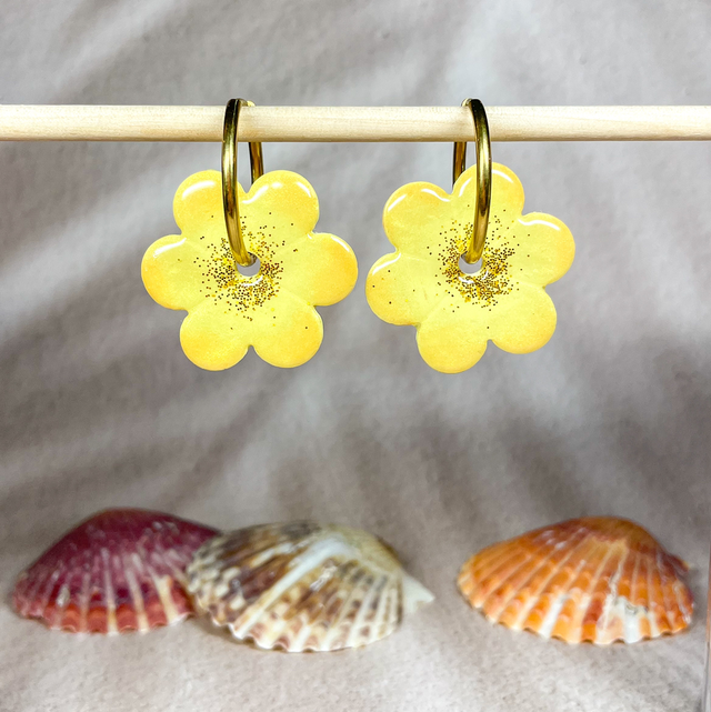 Maxi Cosmos - Jaune à paillettes (sans créoles)