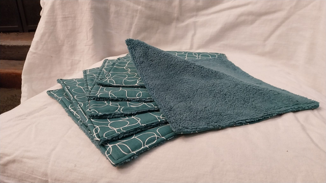 Essuie-tout lavable vert géométrique