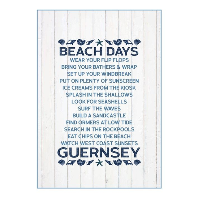 002 TEA TOWEL - BEACH RULES [NAVY] TEA TOWEL
