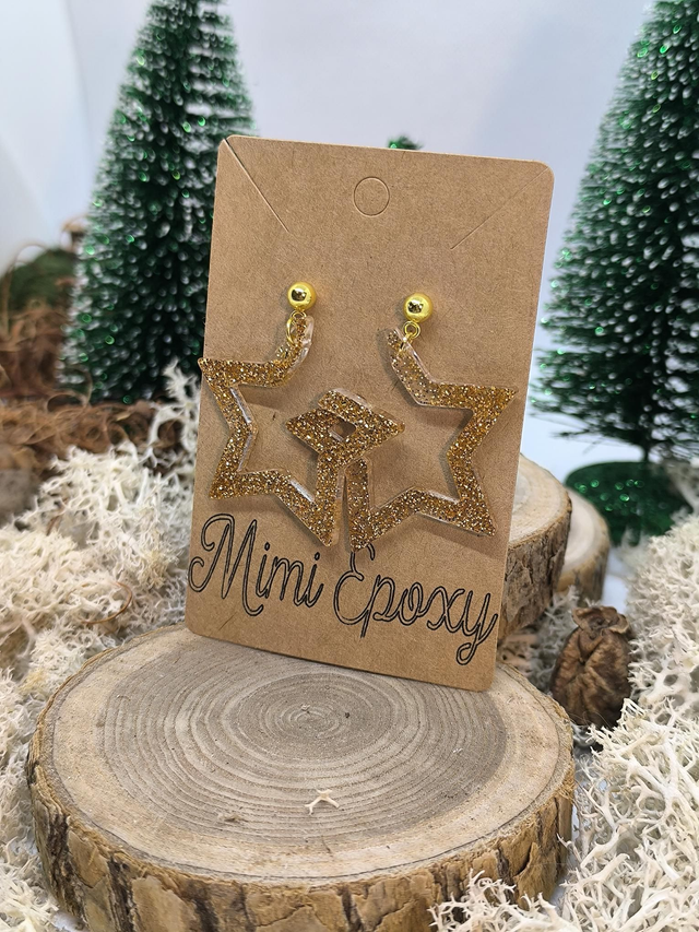 Boucles d'oreilles étoiles dorées 