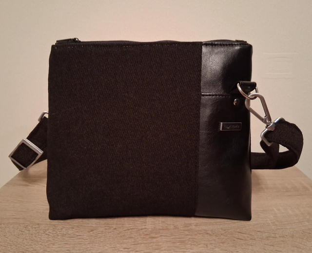 Faux Leather and Tweed Bag