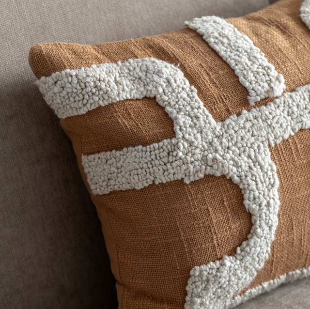 Embroidered Cushion Apricot
