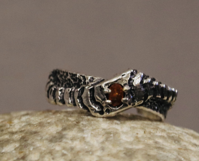 Nr.23    Ring silver orange stone 2626027