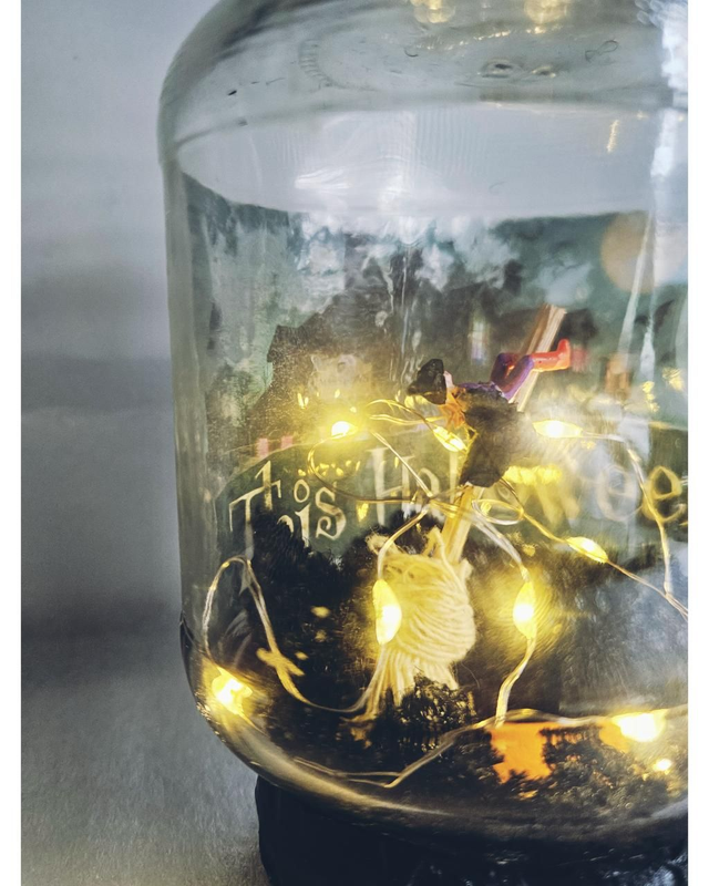 Halloween Witch Flying Lighting Art Decor ECO Handmade