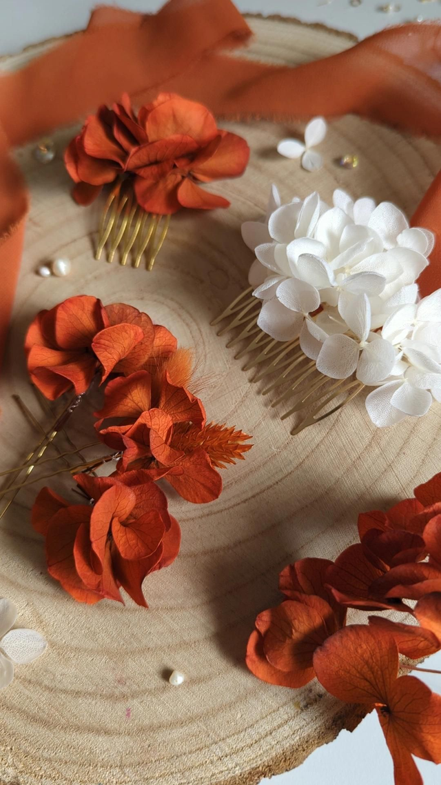 Epingles à cheveux fleurs fleurs terracotta - Terracotta Bloom