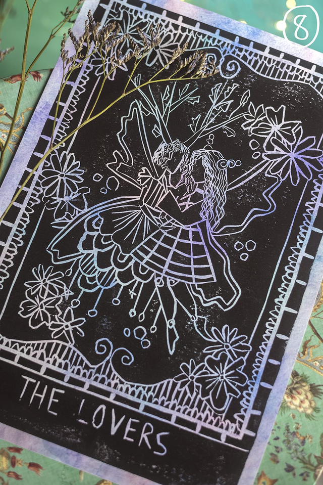 Linogravure "The Lovers"