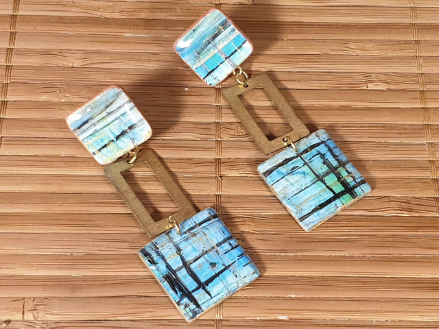 Boucles d'oreilles carrées Collection ÉKla