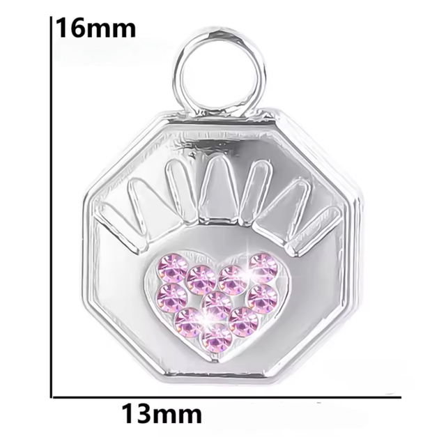 Charm cuore splendente rosa 