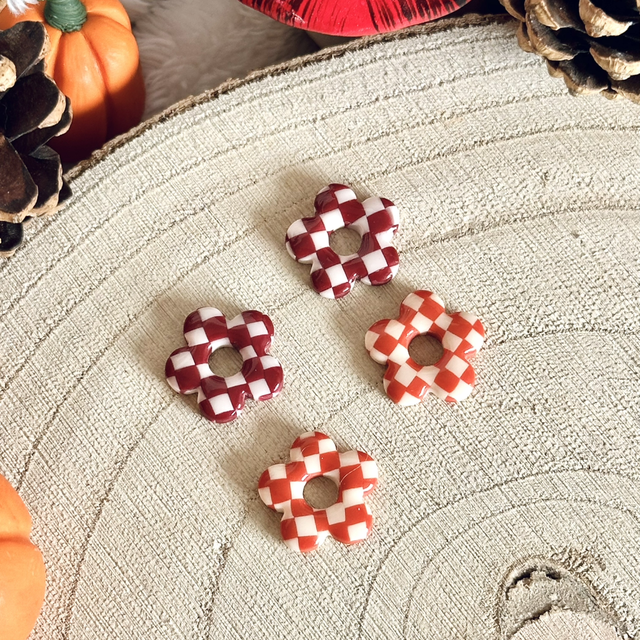 Fleurs Noa : motif damier 