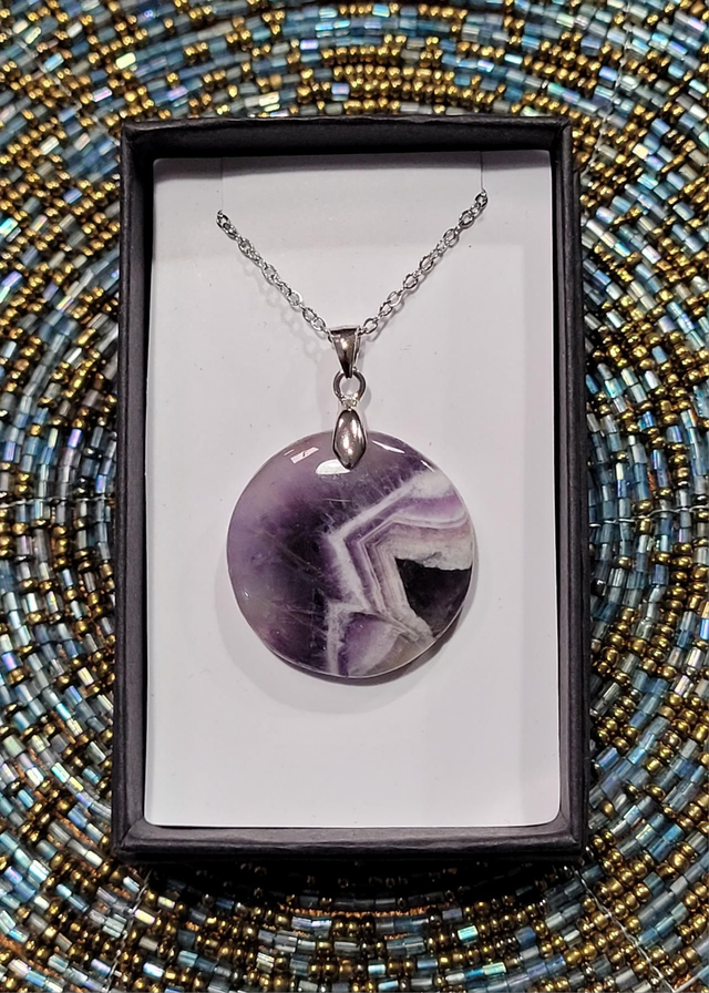 Pendentif Améthyste Chevron 