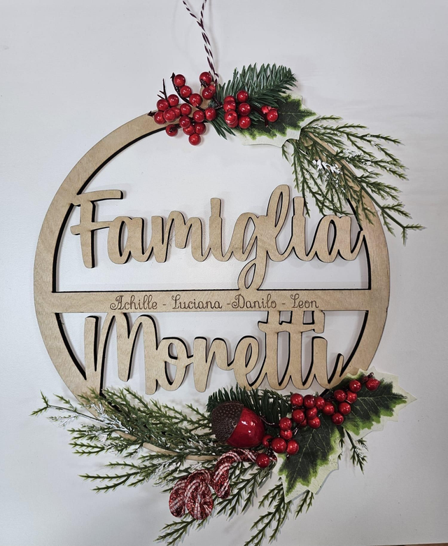 Ghirlanda natalizia personalizzata famiglia 