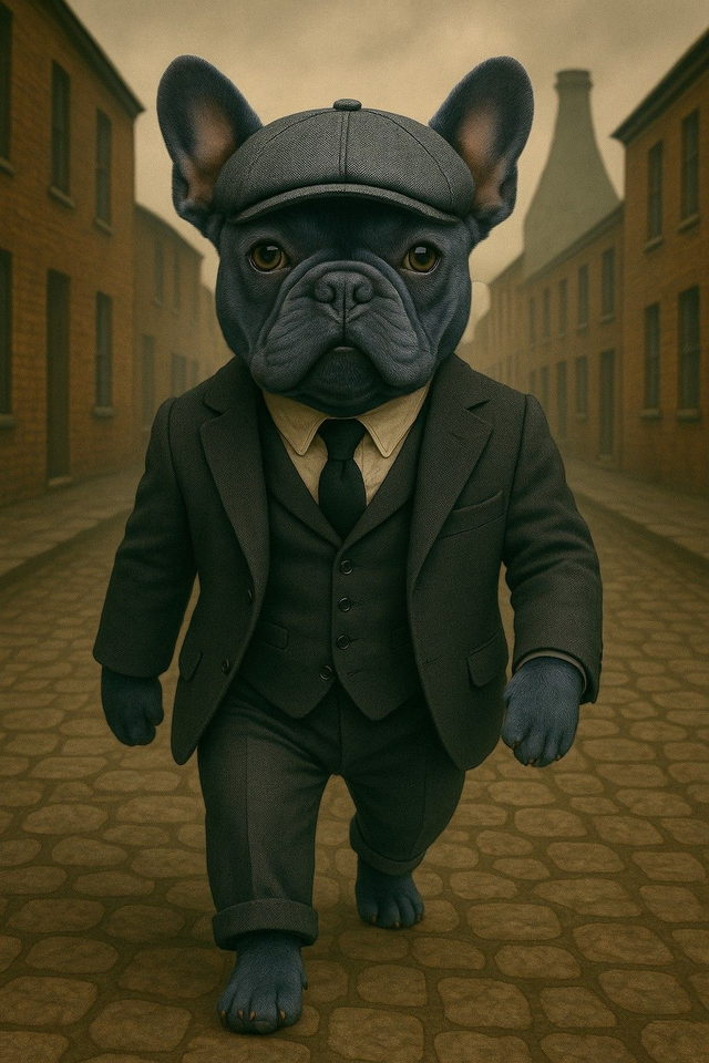 Frenchie Framed Canvas Peaky Pooch