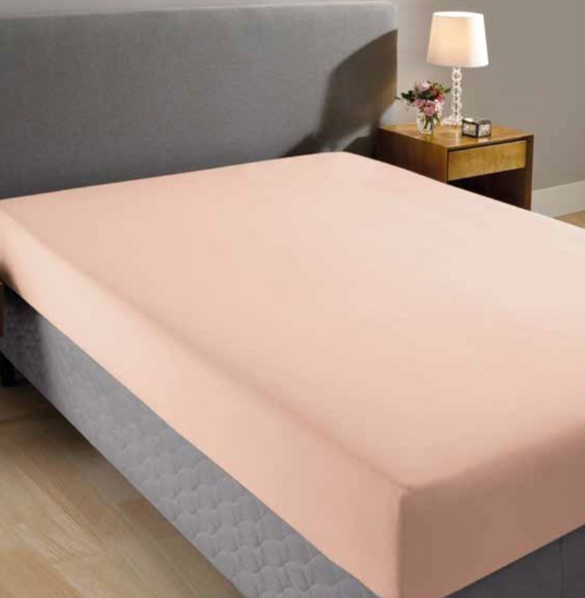 Lençol C/elastico Casal 100% Algodão Salmao Dohler 1,38x1,88x35cm