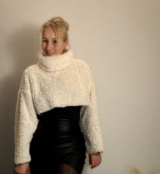 Croptop Plüsch-Sweatshirt Angel