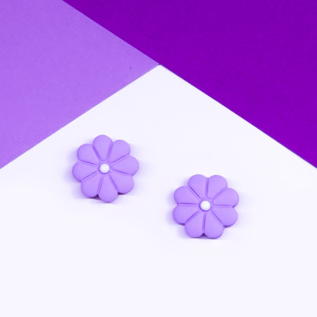 Purple Flower Studs