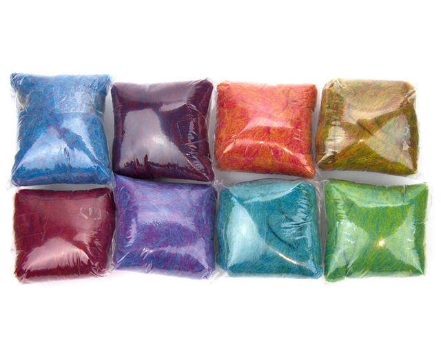 Carded Corriedale Sliver mixed pack Tutti Frutti Range 