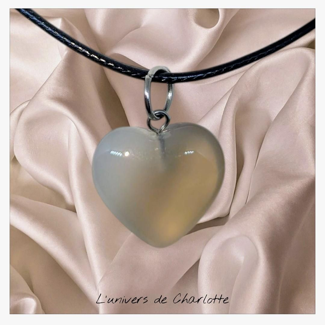 Pendentif &quot;Agate&quot; coeur PN-314