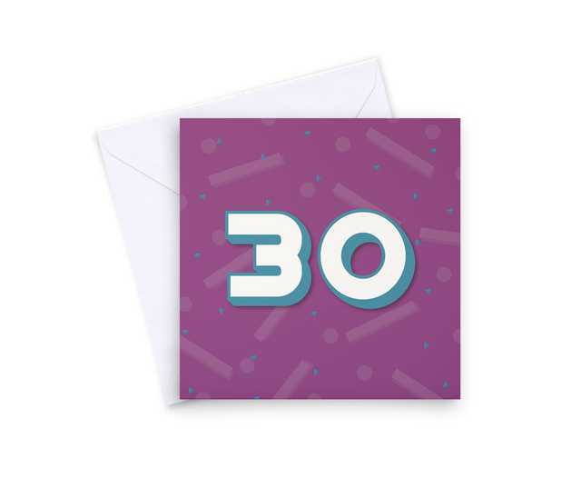 Number 30 Birthday Card