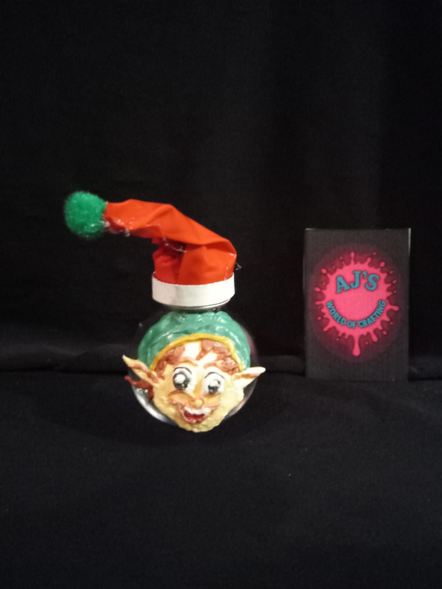 Elf Boy Custom Decorated &amp; Designed On 50ml Re-Fill Bauble PRE-ORDER