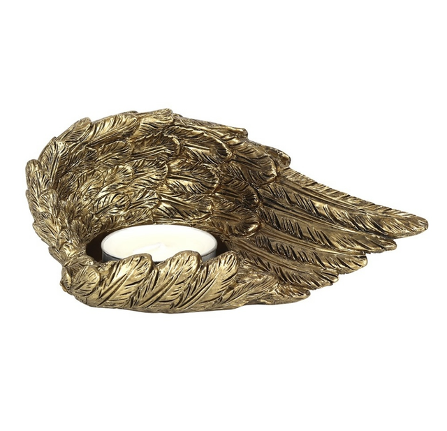 Angel Wing Gold Tealight Holder