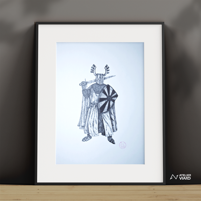 Chevalier - Dessin original (pièce unique) 