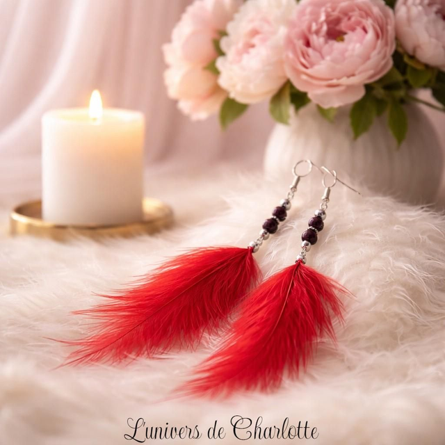Boucles d'oreilles "Grenat" BO-002