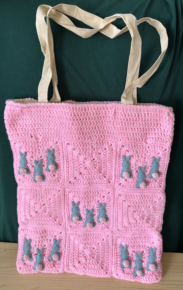Light Grey Rabbit Tote Bag