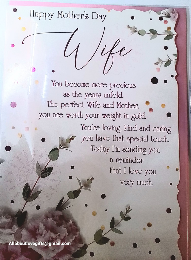 Wife Mothers Day Card 