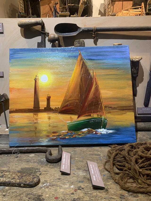 Tableau 50x40 cm sur toile Fleur des Îles soleil couchant