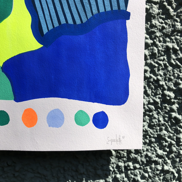 « Montagnes » v.2 -Sérigraphie aux pochoirs A3