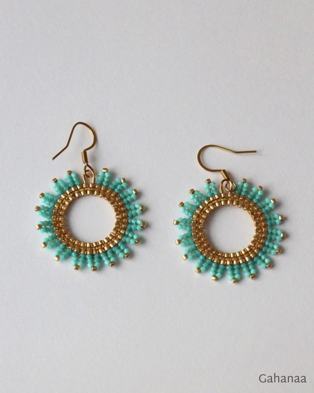 Sarah, boucles d'oreille couleur turquoise en dégradé
