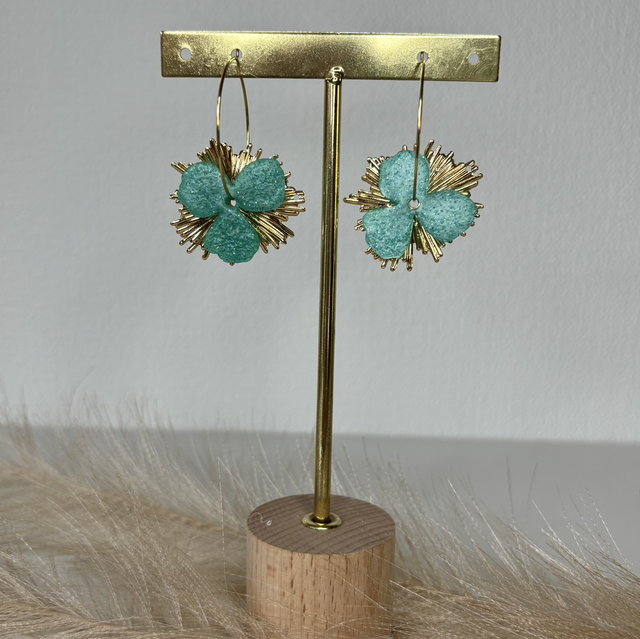 Boucles d’oreilles Créole verte