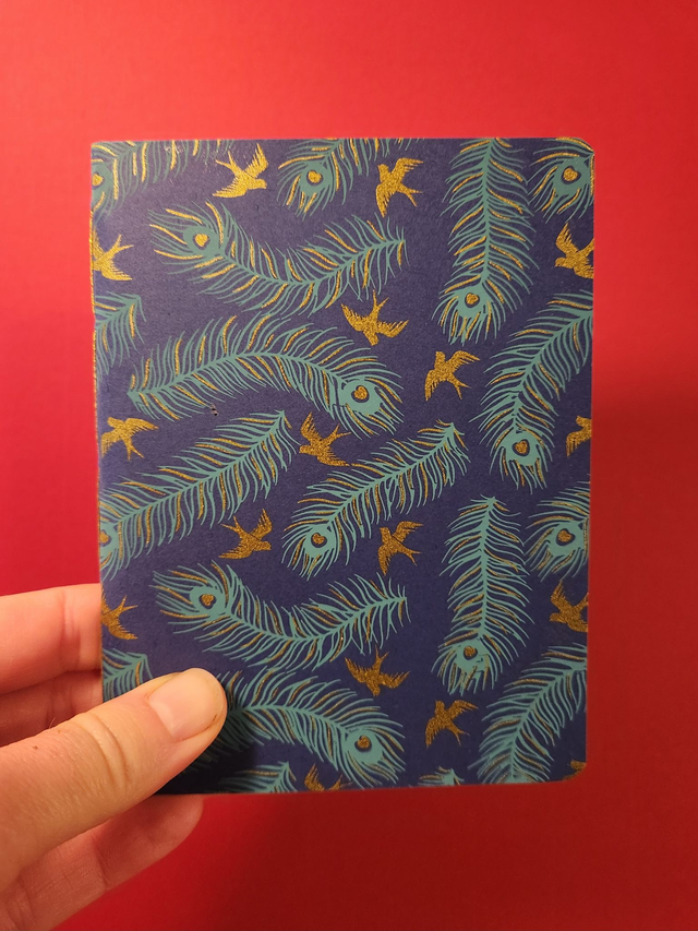 Petit carnet paon bleu