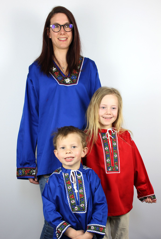 Blouse Folklorique enfant - bleue