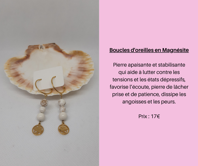 112- Boucles d'Oreilles en Magnésite