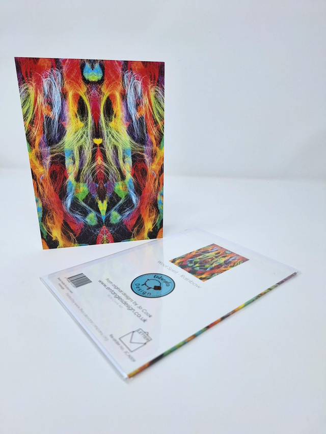 Wool Spirit - Rainbow blank greetings card, art card 