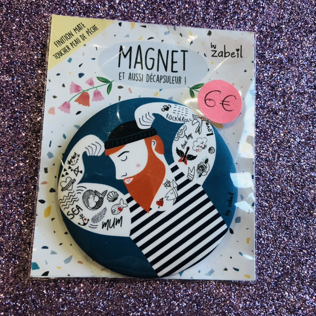 Magnet décapsuleur &quot;barbe rousse&quot;