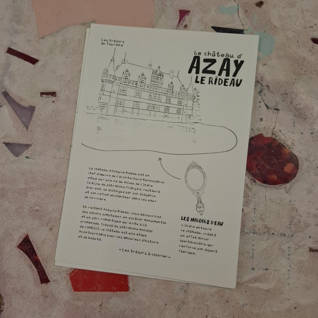 Lale-23 coloriage carte A6 Azay le Rideau