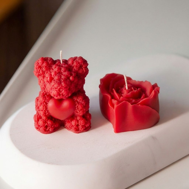 Nalle & Ruususydän -kynttiläsetti