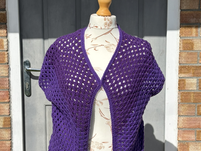Sleeveless cardigan Two tone purple - extra large