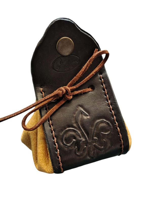 Bourse Amboisienne fleur de lys - noir/beige 