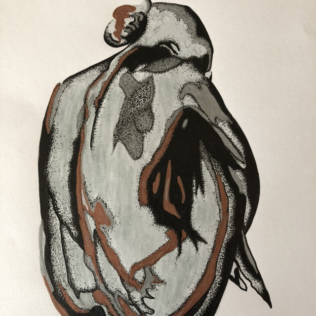 De dos - 30 x 40 cm - encadrement 