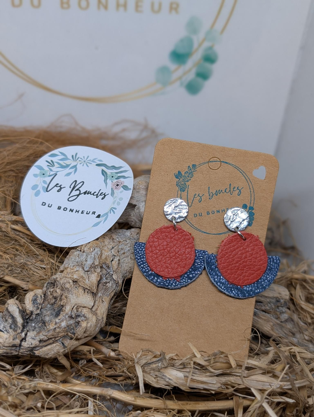 Boucles d&#039;oreilles Donatelle orange bleu do013