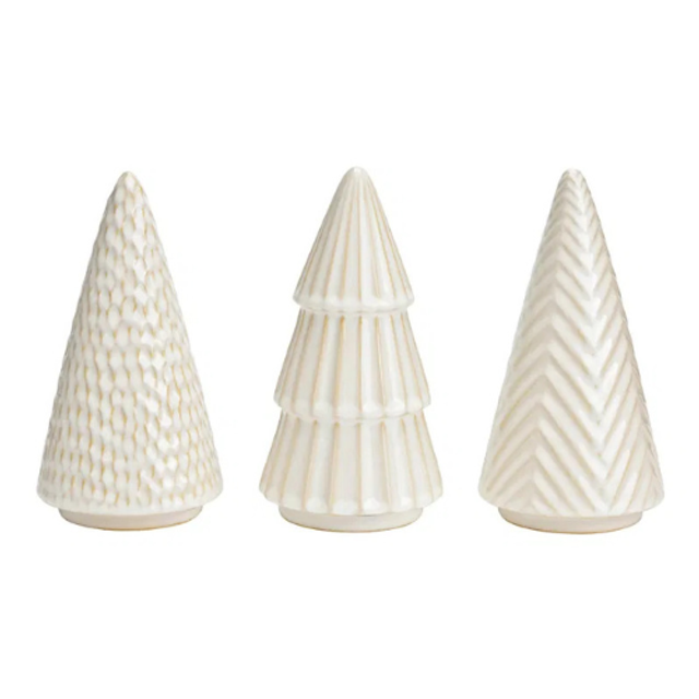 Tannenbaum aus Keramik weiß 10x20x10cm 