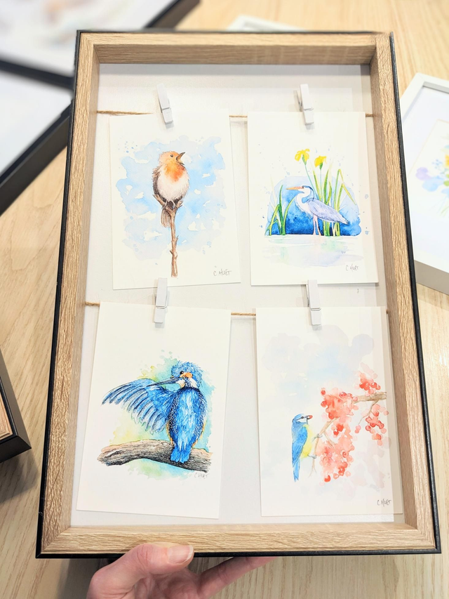 Pêle-mêle 4 cartes illustrées, cartes au choix