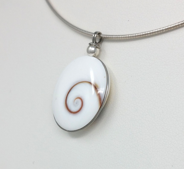 PENDENTIF OEIL DE STE LUCIE OVALE ARGENT VENDU SANS CHAINE - OSLP981