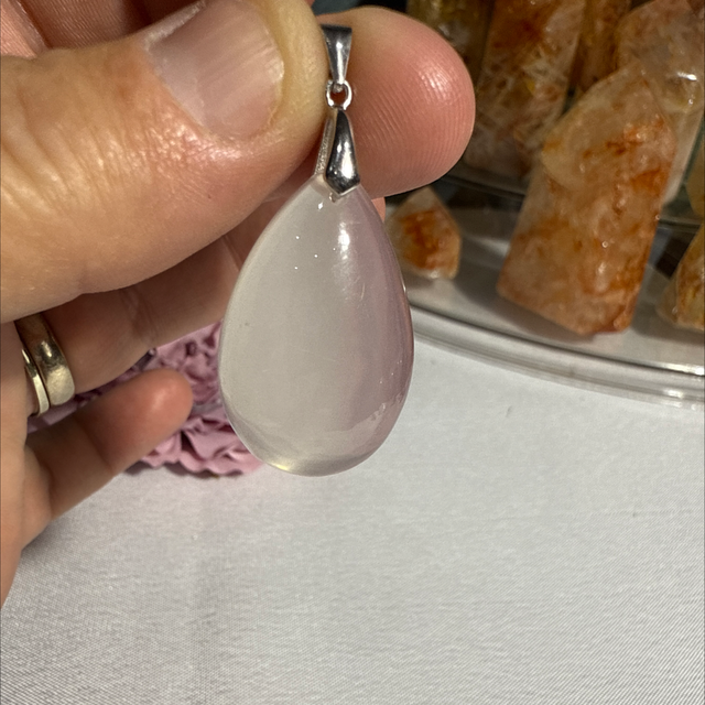 Rose quartz s925 pendant 