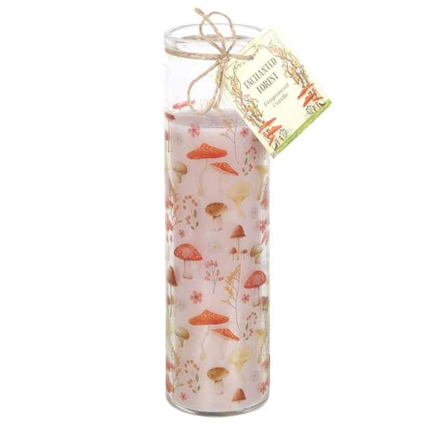 Mushroom Print Enchanted Forest Tube Candle